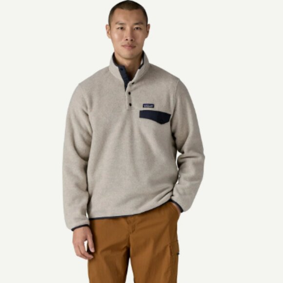 Patagonia Men's Synchilla Snap T Fleece Pullover Jacket XL Heathered Oatmeal - Picture 2 of 8